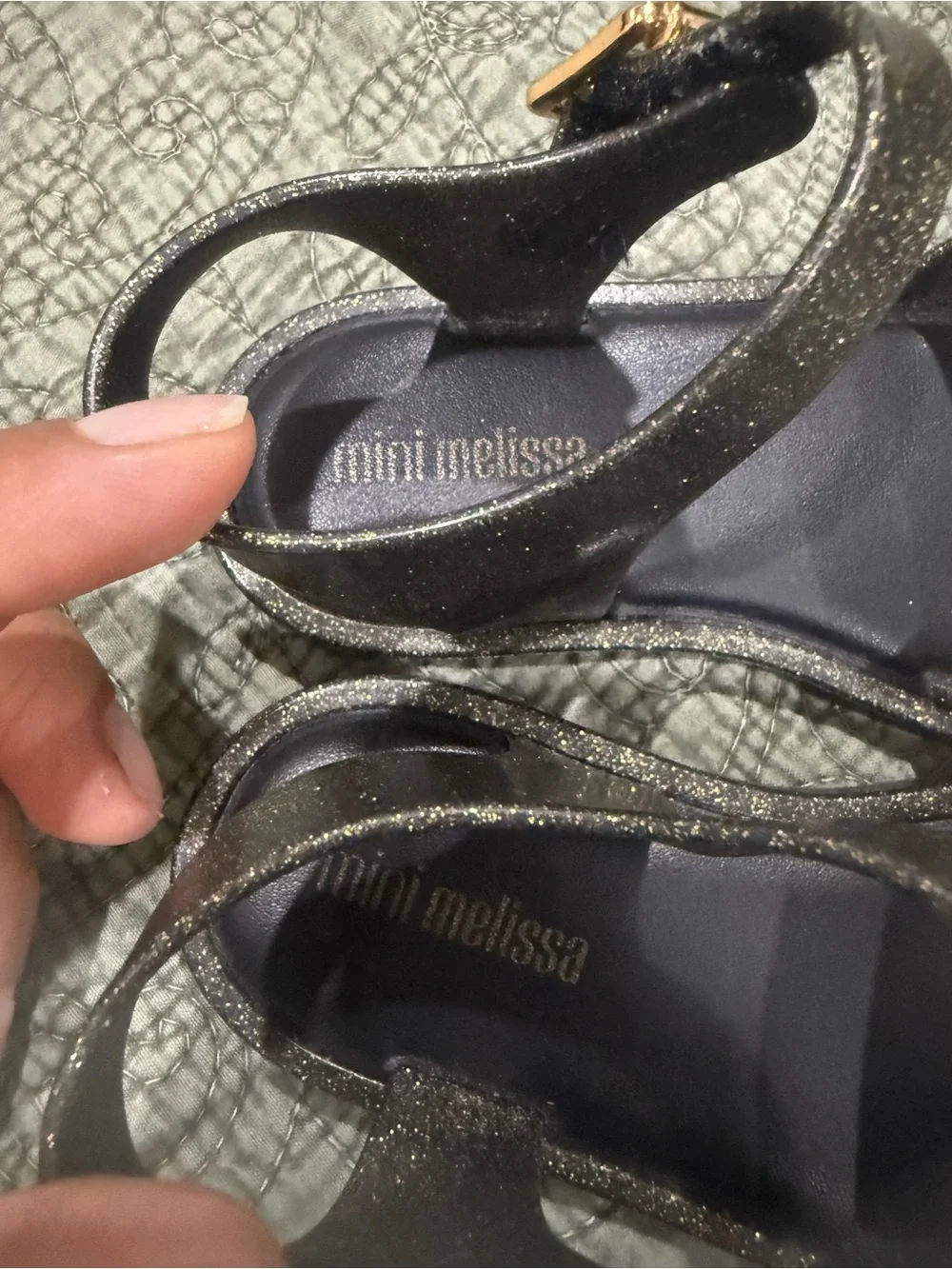 Mini Melissa glittery black